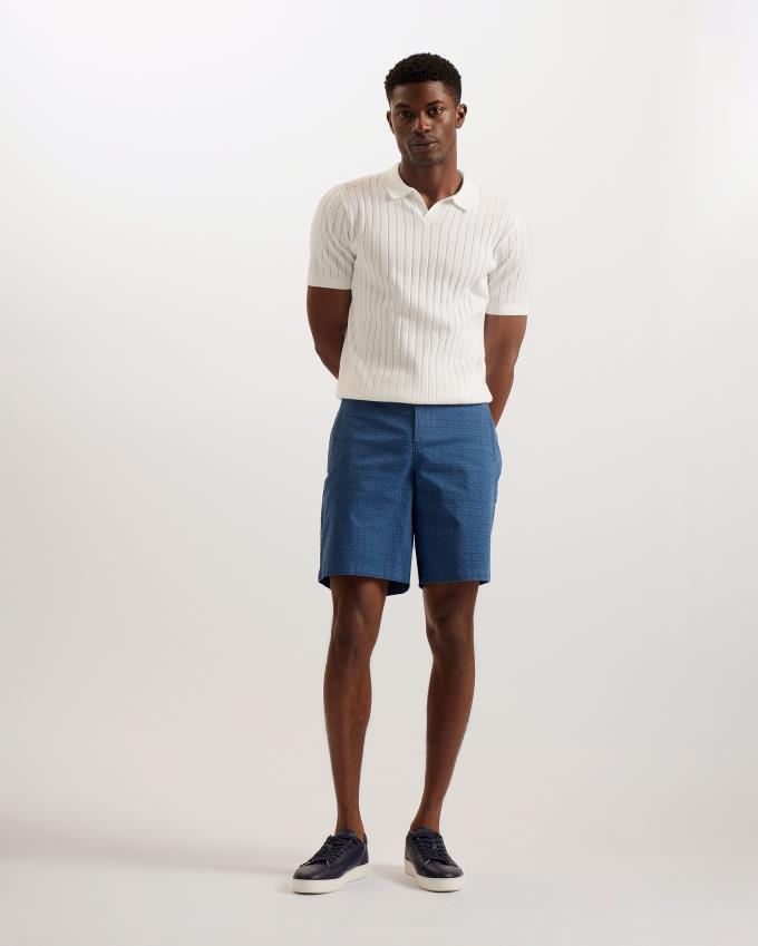 Short Ted Baker Regular Fit Geometric Bleu Marine Homme | ZOO-00045283